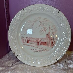 Vintage * The Galena Park Methodist Church Texas Decorative Plate w/Wall Hanger